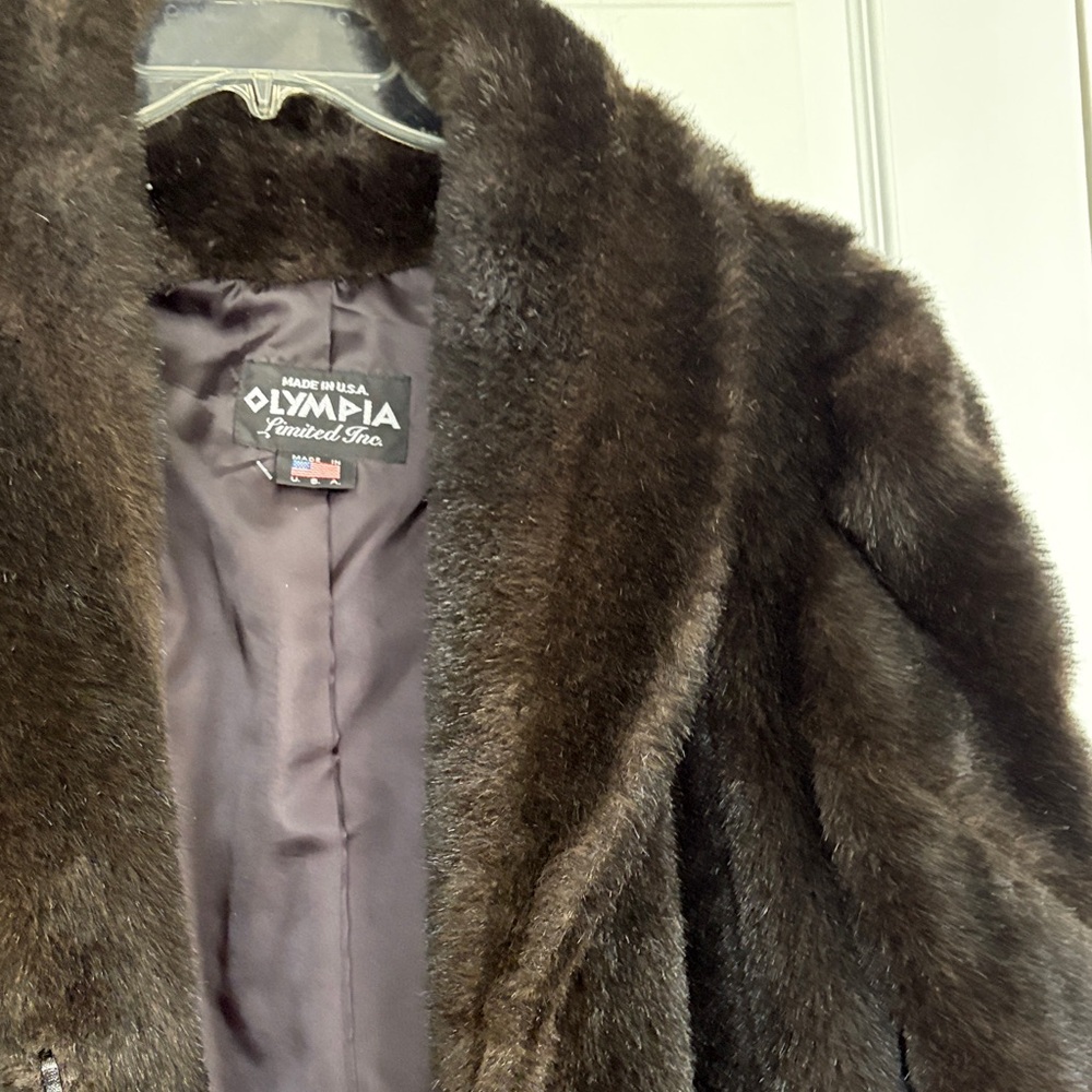 Olympia made is USA Classic Long Faux Fur Coat - Black - Picture 5 of 7